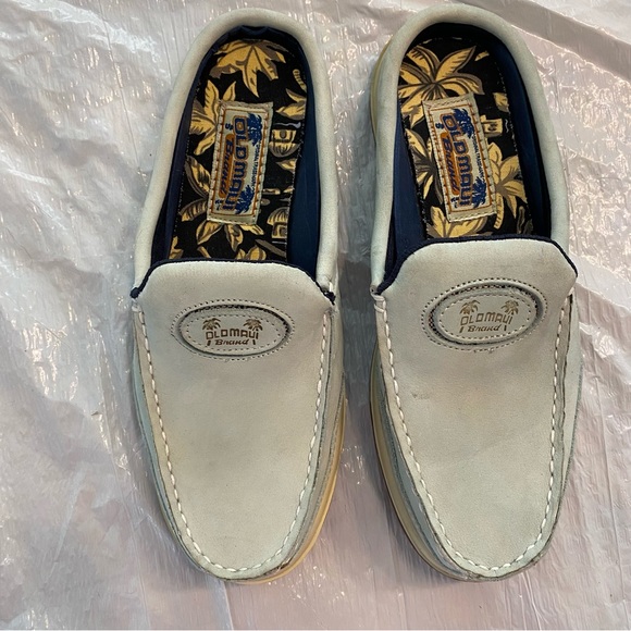 Old Maui brand blue leather slip on mules SZ 6.5 M - Picture 14 of 16